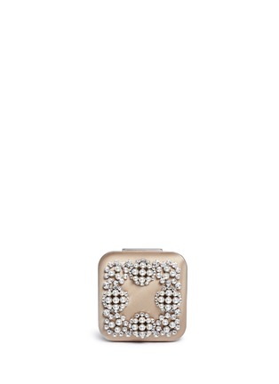 Main View - Click To Enlarge - MANOLO BLAHNIK - 'Hangi' Swarovski crystal pearl satin box clutch