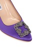 Detail View - Click To Enlarge - MANOLO BLAHNIK - 'Hangisi' crystal brooch satin pumps