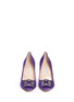 Front View - Click To Enlarge - MANOLO BLAHNIK - 'Hangisi' crystal brooch satin pumps