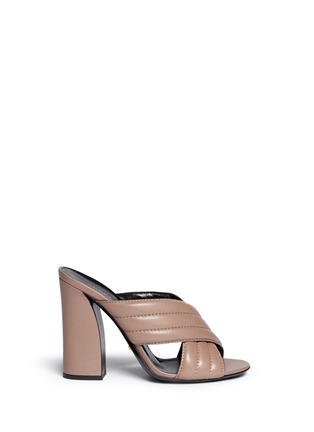 Main View - Click To Enlarge - GUCCI - Webby' ribbed crisscross leather mule sandals
