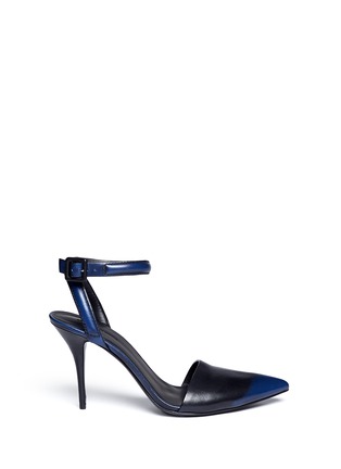 Main View - Click To Enlarge - ALEXANDER WANG - 'Lovisa' burnish leather ankle strap pumps
