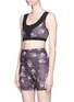 Front View - Click To Enlarge - LIVE THE PROCESS - 'Scoop' floral print sports bra top