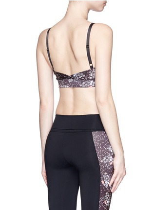 Back View - Click To Enlarge - LIVE THE PROCESS - 'V-bra' floral print cropped sports top