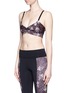 Front View - Click To Enlarge - LIVE THE PROCESS - 'V-bra' floral print cropped sports top