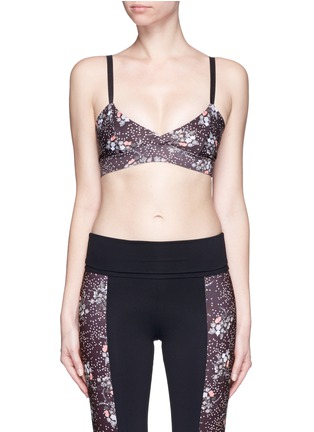 Main View - Click To Enlarge - LIVE THE PROCESS - 'V-bra' floral print cropped sports top