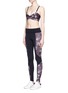 Figure View - Click To Enlarge - LIVE THE PROCESS - 'V-bra' floral print cropped sports top