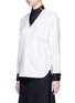 Front View - Click To Enlarge - HYKE - Triangle collar cotton shirt