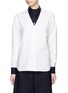 Main View - Click To Enlarge - HYKE - Triangle collar cotton shirt