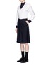 Figure View - Click To Enlarge - HYKE - Triangle collar cotton shirt