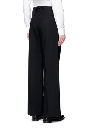 Back View - Click To Enlarge - HYKE - Foldover front wide leg pants