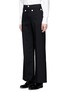 Front View - Click To Enlarge - HYKE - Foldover front wide leg pants