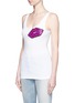 Front View - Click To Enlarge - FORTE COUTURE - 'Charo' glitter lip patch tank top