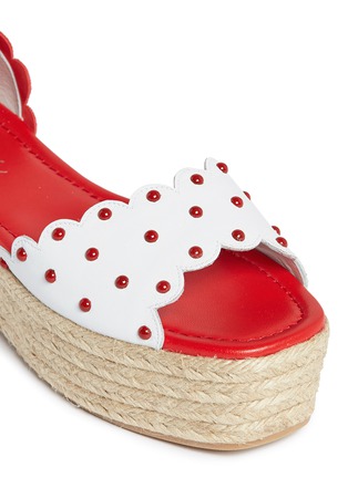 Detail View - Click To Enlarge - ISA TAPIA - 'Florence' cherry appliqué leather espadrille flatform sandals