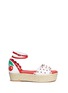 Main View - Click To Enlarge - ISA TAPIA - 'Florence' cherry appliqué leather espadrille flatform sandals