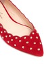 Detail View - Click To Enlarge - ISA TAPIA - 'Dora' stud scalloped suede skimmer flats