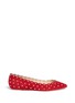 Main View - Click To Enlarge - ISA TAPIA - 'Dora' stud scalloped suede skimmer flats