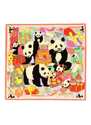 Main View - Click To Enlarge - KAREN MABON - 'Panda Baby Shower' print silk scarf