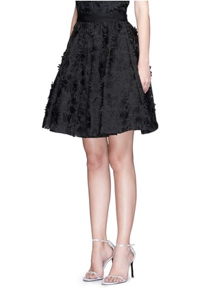 Front View - Click To Enlarge - ALICE & OLIVIA - 'Earla' floral embroidery appliqué flare skirt