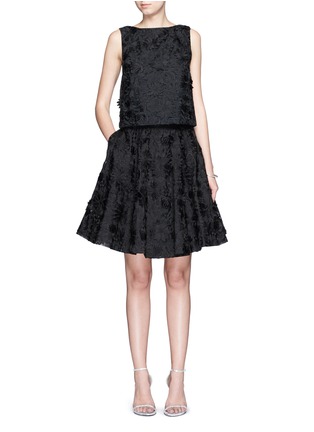 Figure View - Click To Enlarge - ALICE & OLIVIA - 'Earla' floral embroidery appliqué flare skirt