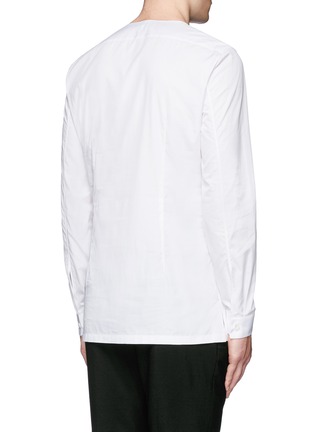 Back View - Click To Enlarge - BALENCIAGA - Collarless cotton poplin shirt