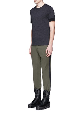 Figure View - Click To Enlarge - BALENCIAGA - Side stripe washed cotton pants