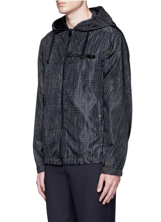 Front View - Click To Enlarge - BALENCIAGA - Grid print windbreaker jacket
