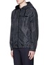 Front View - Click To Enlarge - BALENCIAGA - Grid print windbreaker jacket