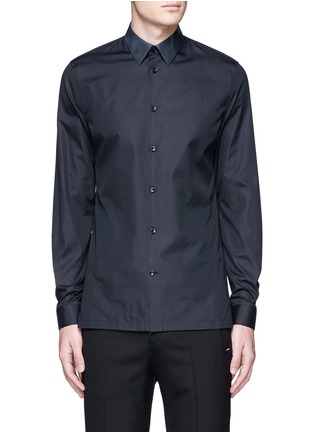 Main View - Click To Enlarge - BALENCIAGA - Contrast collar cotton poplin shirt