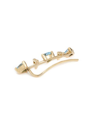 Detail View - Click To Enlarge - PHYNE BY PAIGE NOVICK - 'Marta' 18k gold diamond pavé aquamarine single climber earring