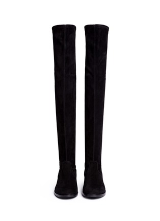 Figure View - Click To Enlarge - GIANVITO ROSSI - Chamois suede thigh high boots