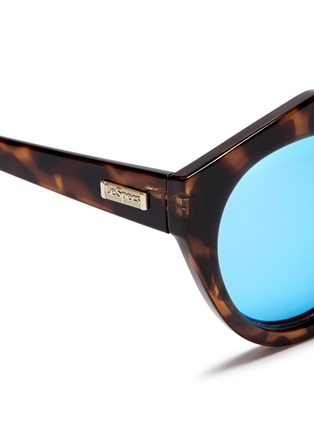 Detail View - Click To Enlarge - LE SPECS - 'Neo Noir' tortoiseshell acetate angled round sunglasses