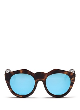 Main View - Click To Enlarge - LE SPECS - 'Neo Noir' tortoiseshell acetate angled round sunglasses