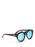 Figure View - Click To Enlarge - LE SPECS - 'Neo Noir' tortoiseshell acetate angled round sunglasses