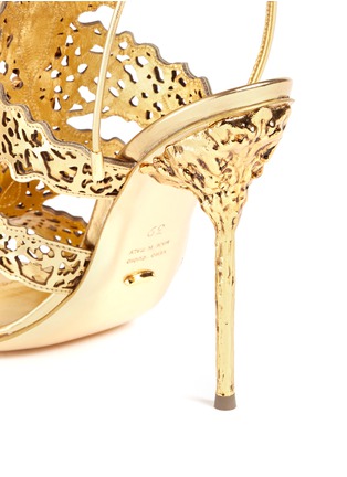Detail View - Click To Enlarge - SERGIO ROSSI - Filigree baroque jewel laser-cut sandals
