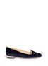 Main View - Click To Enlarge - CHARLOTTE OLYMPIA - 'Kitty' stripe velvet flats