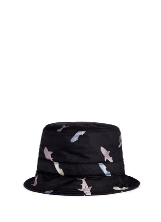 Figure View - Click To Enlarge - THOM BROWNE  - Shark and surfboard silk jacquard bucket hat