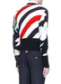 Back View - Click To Enlarge - THOM BROWNE  - Floral stripe intarsia cashmere cardigan