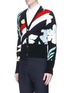 Front View - Click To Enlarge - THOM BROWNE  - Floral stripe intarsia cashmere cardigan