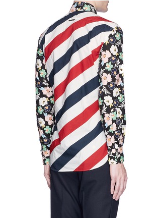 Back View - Click To Enlarge - THOM BROWNE  - Stripe floral print poplin shirt