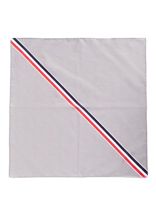 Detail View - Click To Enlarge - THOM BROWNE  - Tricolour stripe print cotton pocket square