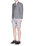 Figure View - Click To Enlarge - THOM BROWNE  - Floral stripe jacquard canvas shorts