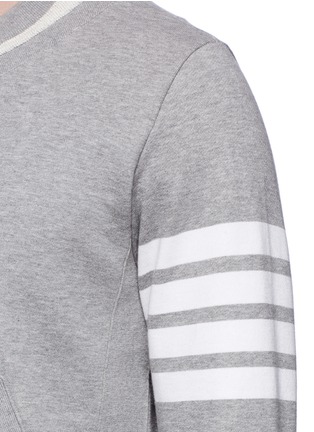 Detail View - Click To Enlarge - THOM BROWNE  - 'Trompe-l'œil' zip hoodie embroidered sweatshirt
