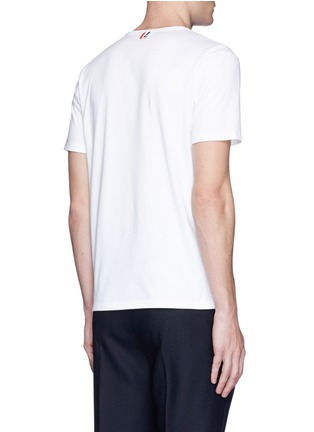 Back View - Click To Enlarge - THOM BROWNE  - Stripe panel T-shirt
