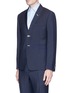 Front View - Click To Enlarge - THOM BROWNE  - 'Trompe-l'œil' cropped mohair-wool blazer