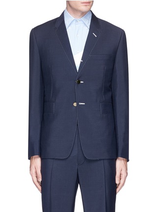 Main View - Click To Enlarge - THOM BROWNE  - 'Trompe-l'œil' cropped mohair-wool blazer