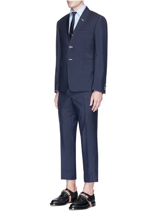 Figure View - Click To Enlarge - THOM BROWNE  - 'Trompe-l'œil' cropped mohair-wool blazer
