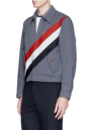 Front View - Click To Enlarge - THOM BROWNE  - Stripe print pincheck blouson jacket