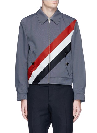 Main View - Click To Enlarge - THOM BROWNE  - Stripe print pincheck blouson jacket