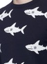 Detail View - Click To Enlarge - THOM BROWNE  - Shark intarsia short sleeve cotton sweater