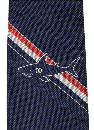  - THOM BROWNE  - Stripe shark jacquard silk twill tie